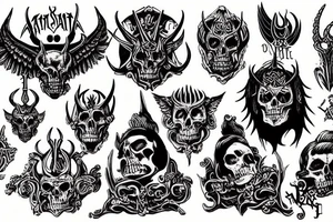 Satan on a throne of bones tattoo idea