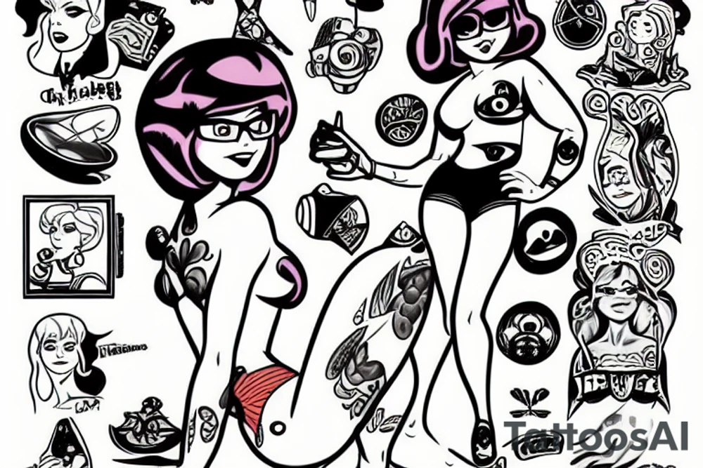 Velma Dinkly with under boob tattoo idea