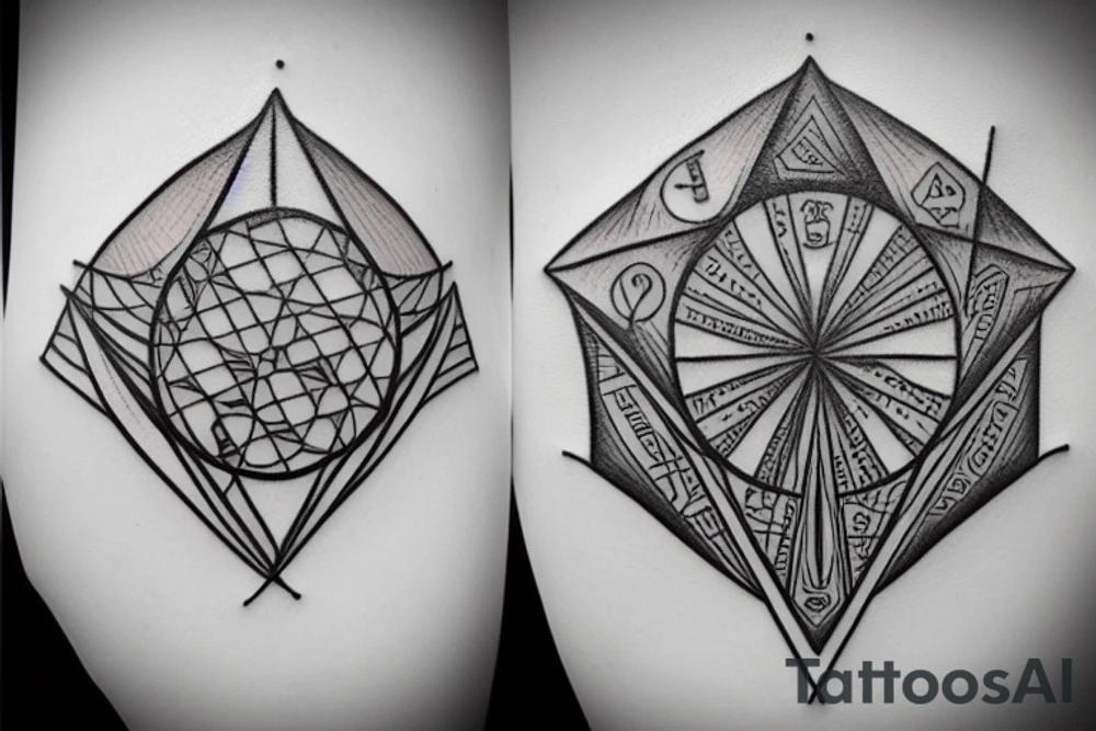 Triangle circle square chess tattoo idea