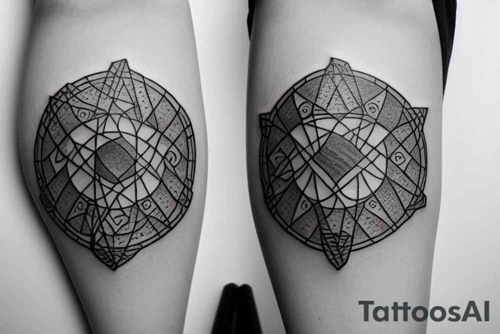 Triangle circle square chess tattoo idea