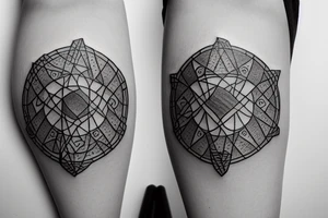 Triangle circle square chess tattoo idea