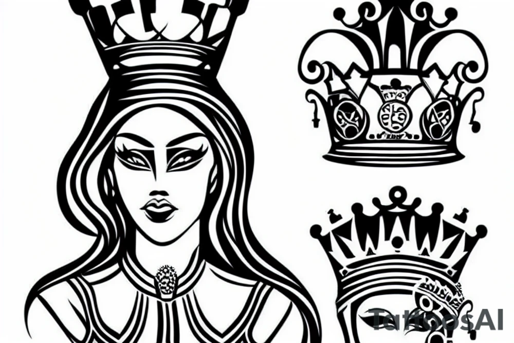 Queen chess piece tattoo idea