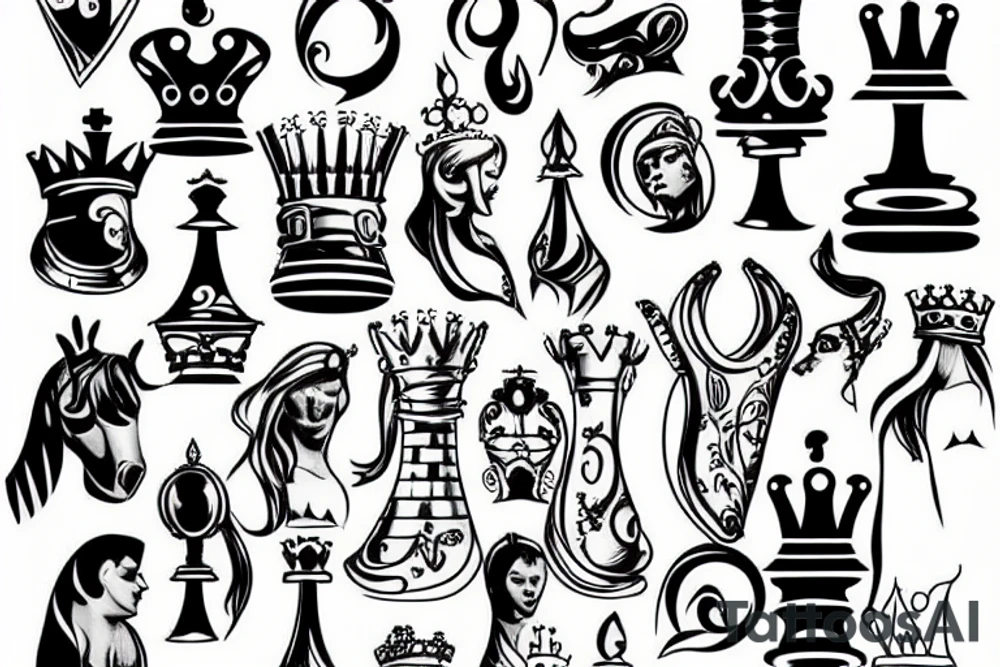 Queen chess piece tattoo idea