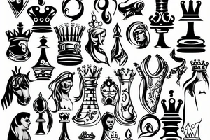 Queen chess piece tattoo idea