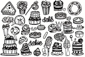 cookies cake sweet tattoo idea