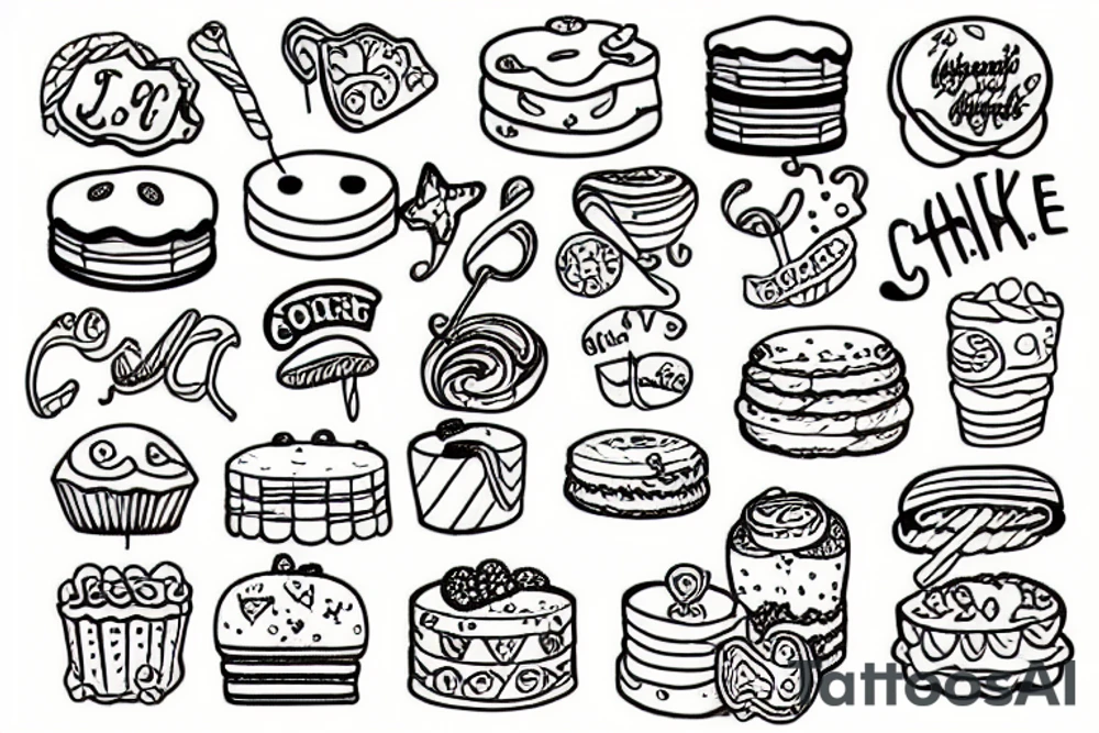 cookies cake sweet tattoo idea