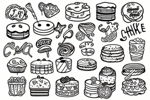 cookies cake sweet tattoo idea