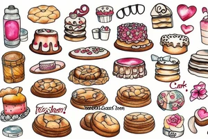 cookies cake sweet tattoo idea