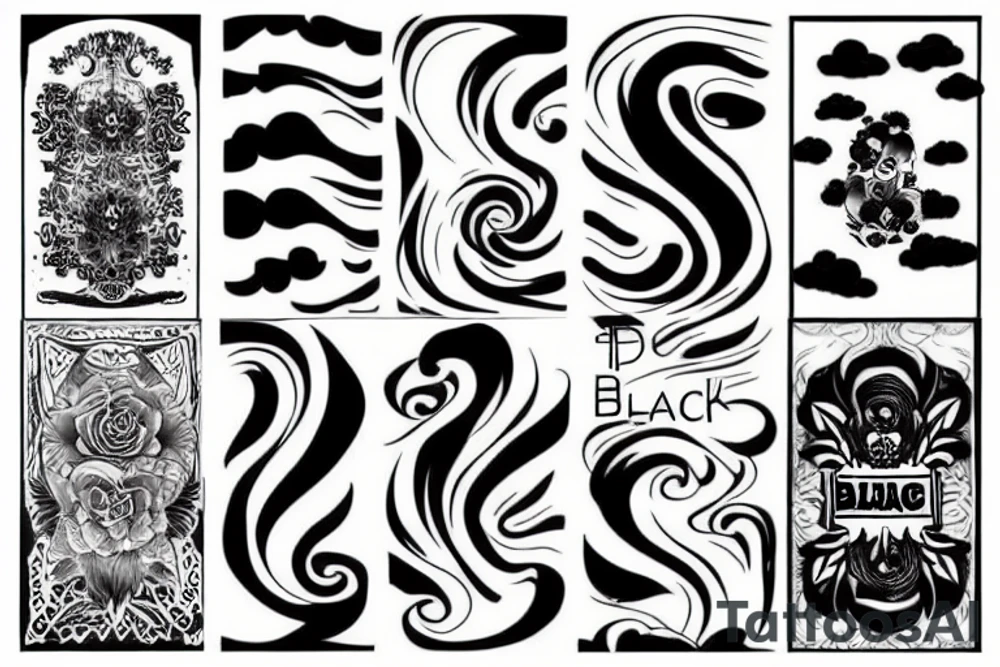 Black and white cloud tattoo idea