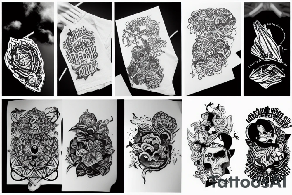 Black and white cloud tattoo idea