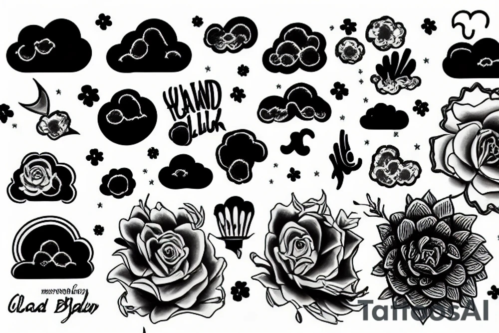 Cloud black and white and gray tattoo idea