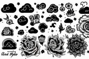 Cloud black and white and gray tattoo idea