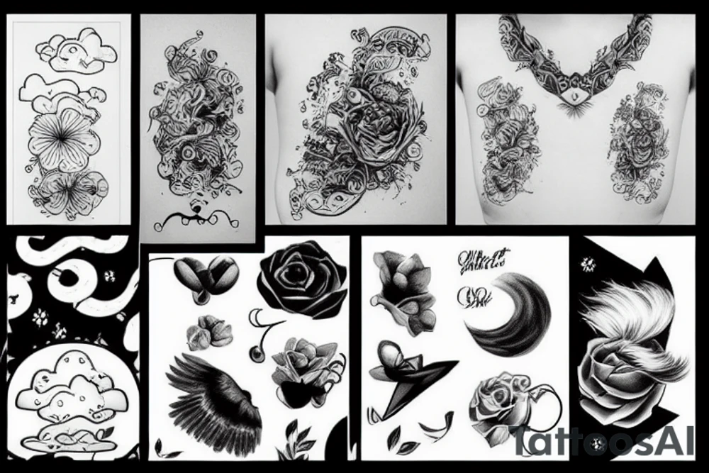Cloud black and white and gray tattoo idea