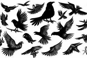 Raven in flight tattoo idea