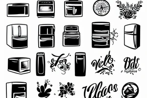 Fridge with freezer open tattoo idea