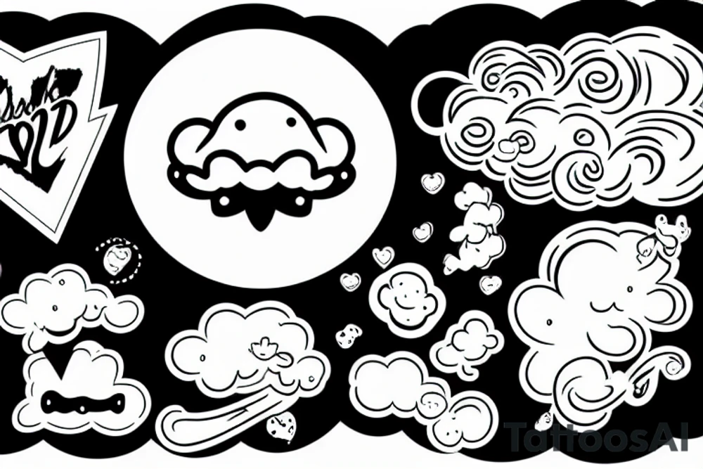 Cloud black and white and gray tattoo idea