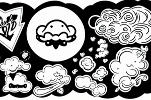 Cloud black and white and gray tattoo idea