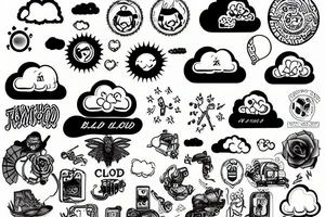 Cloud black and white and gray tattoo idea