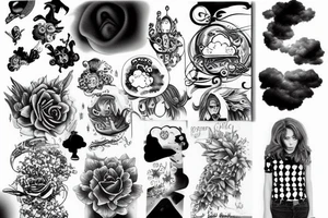 Cloud black and white and gray tattoo idea