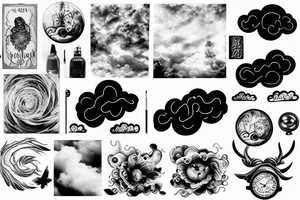 Cloud black and white and gray tattoo idea