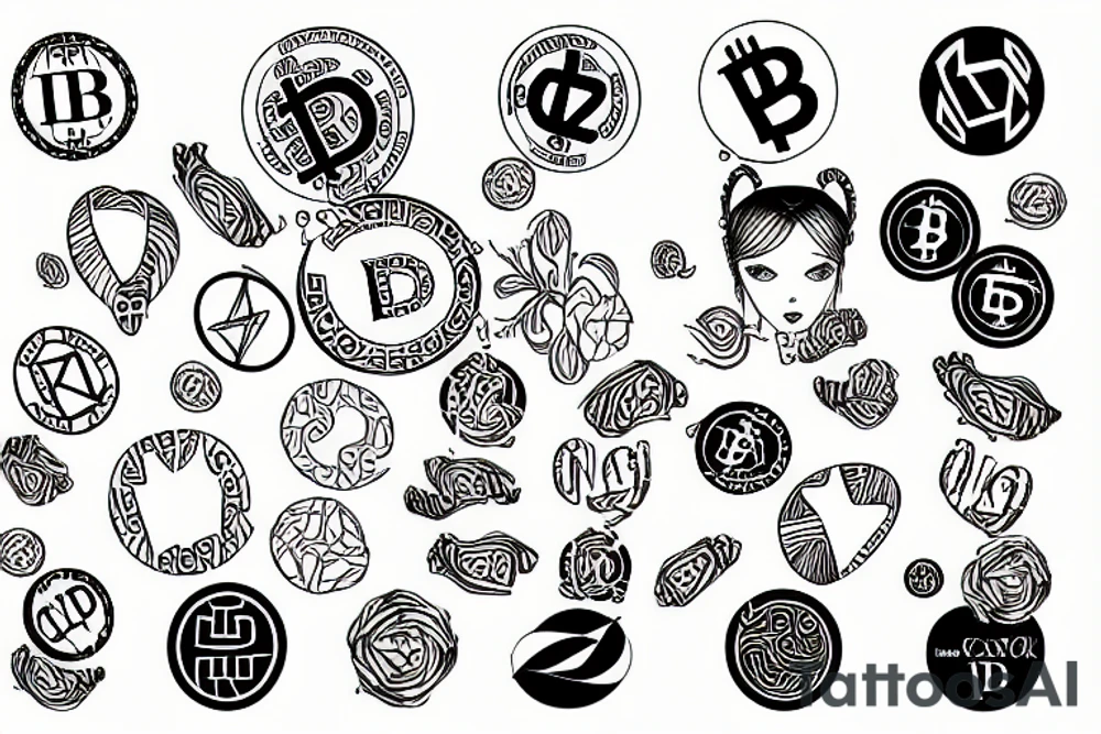 crypto currency girl tattoo idea