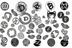 crypto currency girl tattoo idea