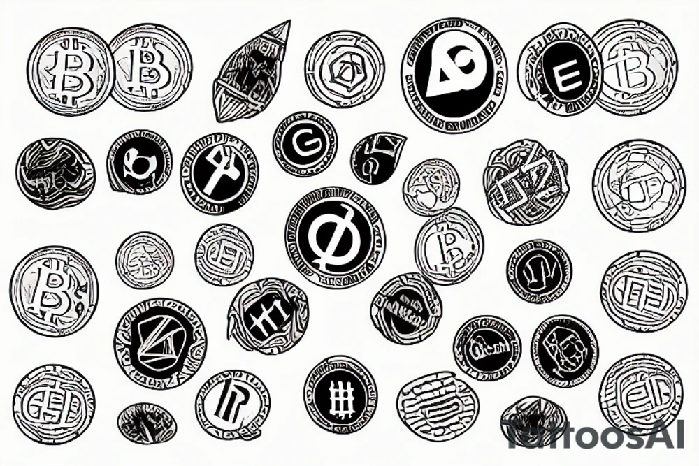 crypto currency girl tattoo idea