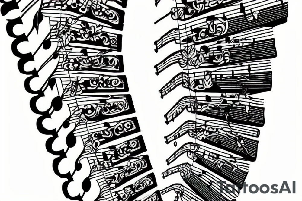 Staircase to heaven made of piano keys tattoo idea