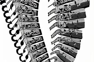 Staircase to heaven made of piano keys tattoo idea