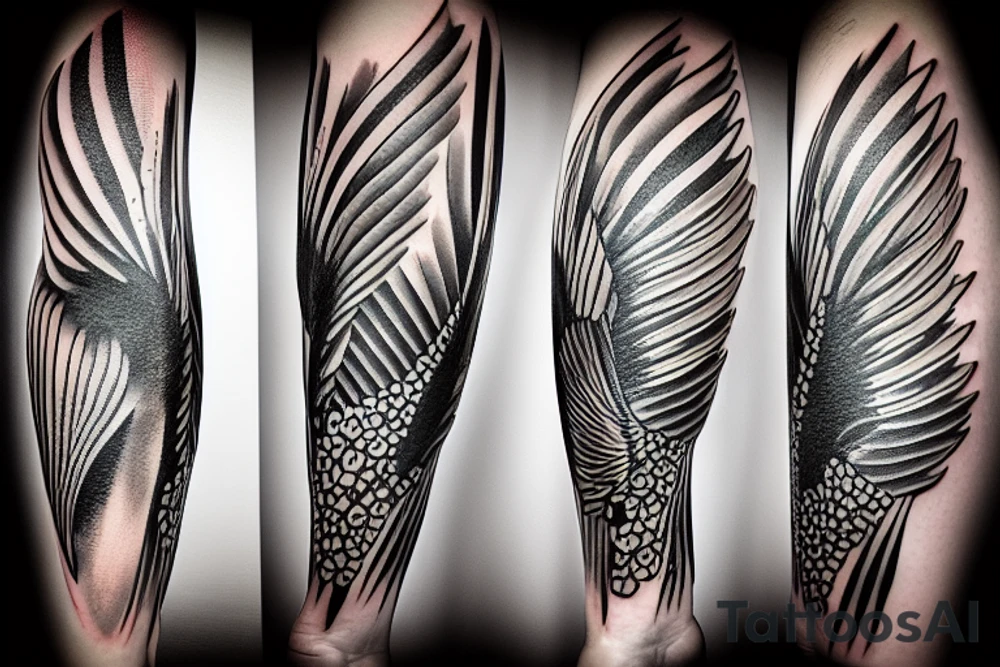 Magpie in flight tattoo idea