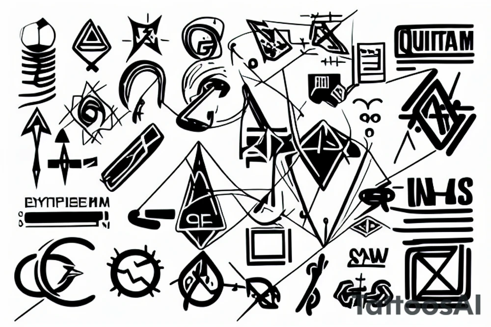 Encrypted message that is quantum safe, minimalistic. tattoo idea