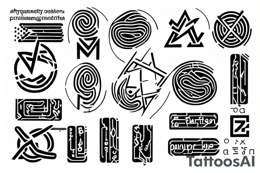Encrypted message that is quantum safe, minimalistic. tattoo idea