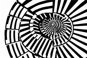 Spiral staircase to heaven made of piano keys tattoo idea
