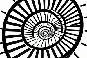 Spiral staircase to heaven made of piano keys tattoo idea