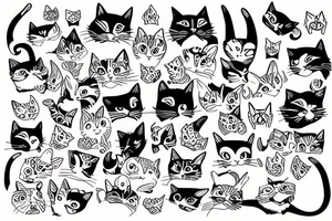 lots of cats tattoo idea