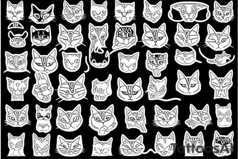lots of cats tattoo idea