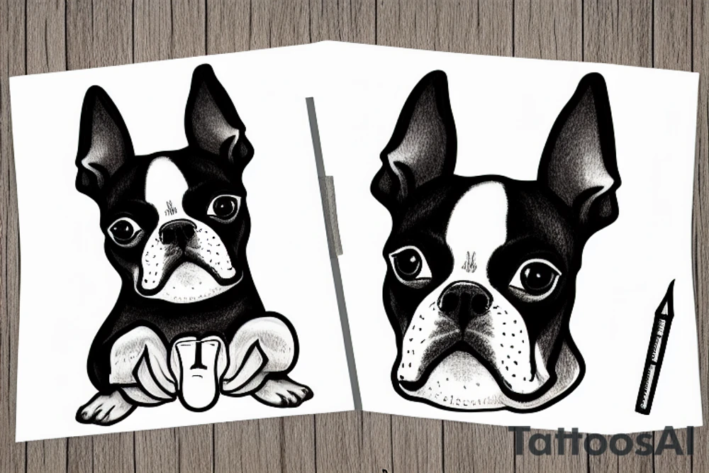 boston terrier tattoo idea