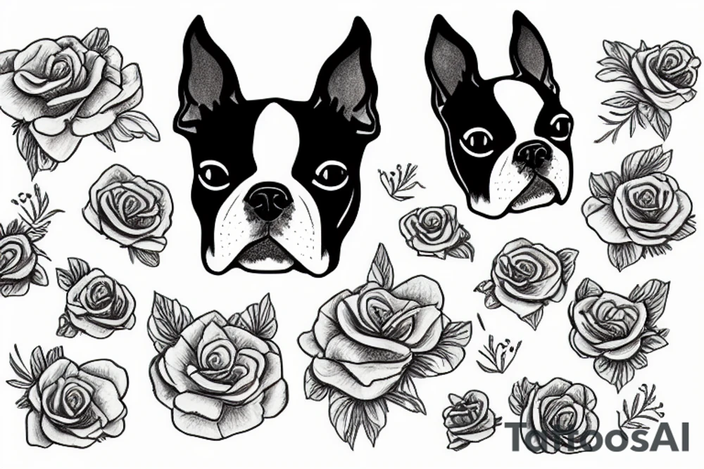 boston terrier tattoo idea