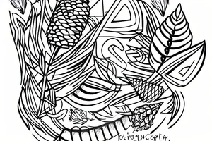 A pine cone with text around it tattoo idea