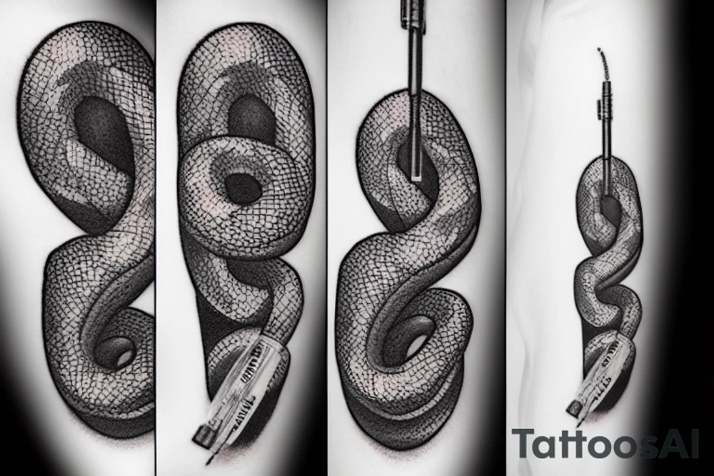 Type 1 Diabetic snake syringe tattoo idea