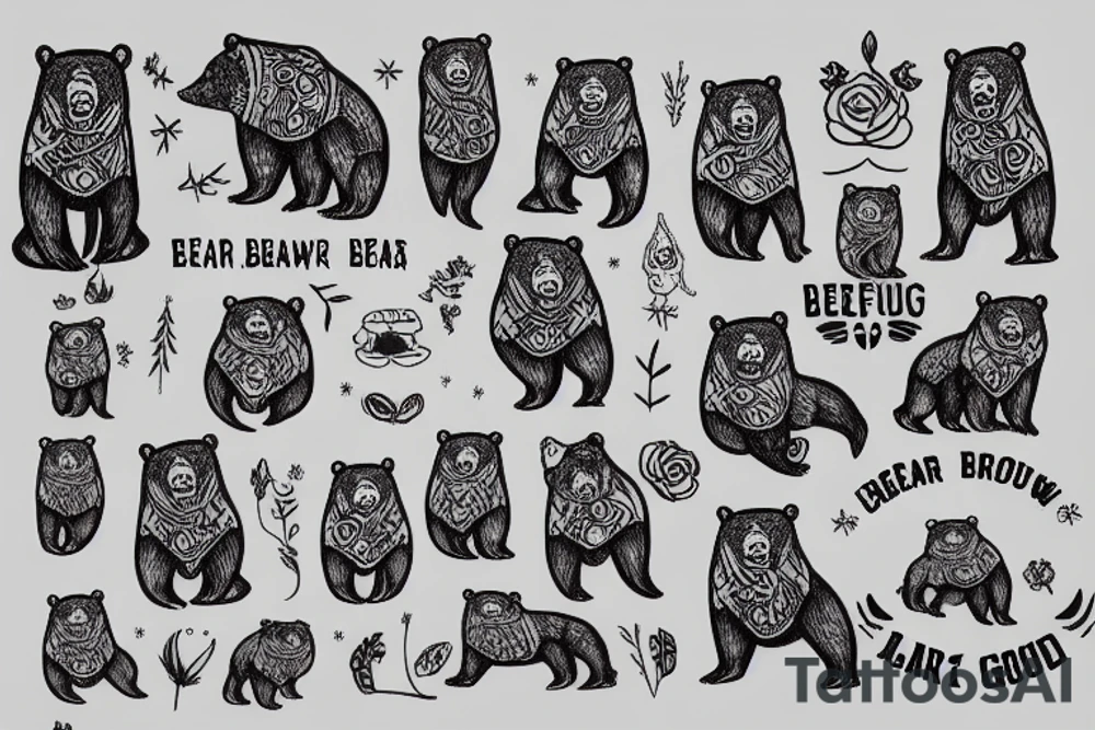 a bear growling tattoo idea