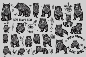 a bear growling tattoo idea