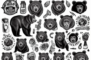 a bear growling tattoo idea