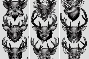 A stag wearing an eye patch tattoo idea