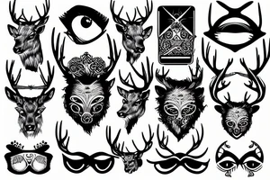 A stag wearing an eye patch tattoo idea