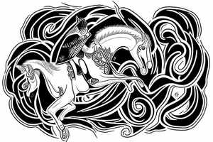 Death with a scenter on a white horse tattoo idea