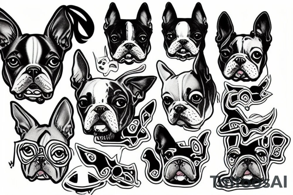 boston terrier tattoo idea