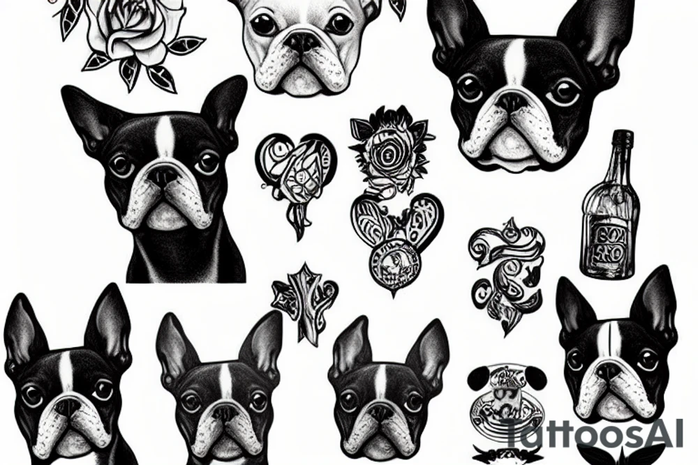 boston terrier tattoo idea