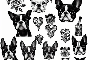 boston terrier tattoo idea