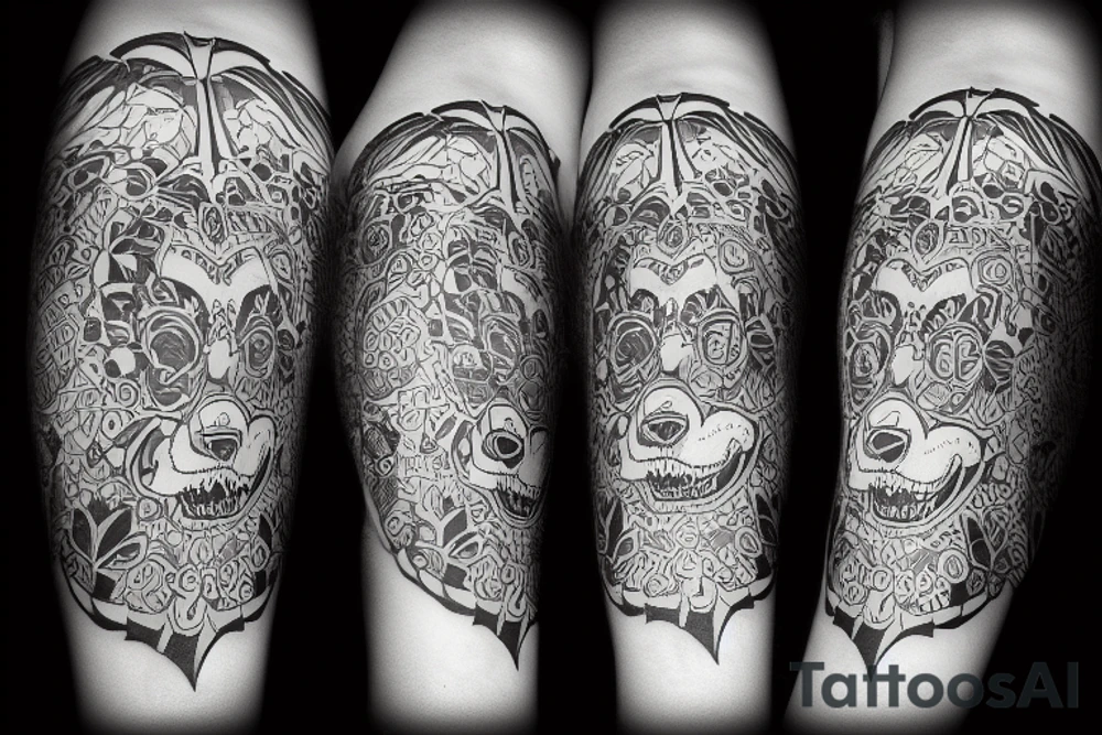 a bear growling tattoo idea
